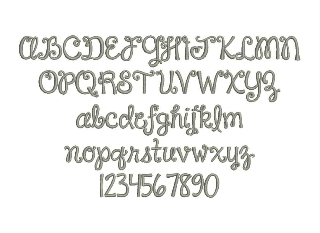 3 Size Janda Happy day Embroidery Font Embroidery Designs BX