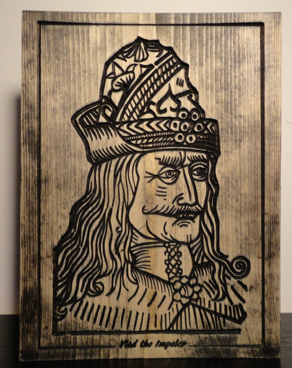 Vlad the Impaler Carved in Pine Evil Dracula Vampire Nosferatu