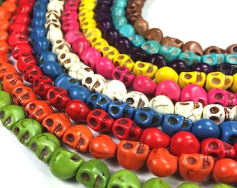 Skull Beads Howlite Full Strand 40pcs 9mm