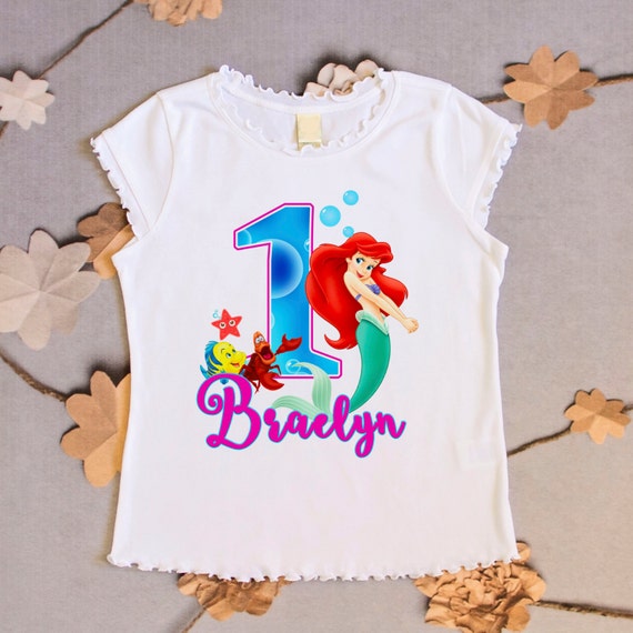 ariel mermaid birthday shirt