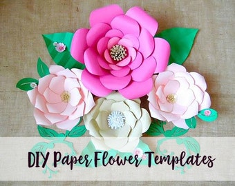 DIY Paper Roses Rose flower Templates SVG files DIY large