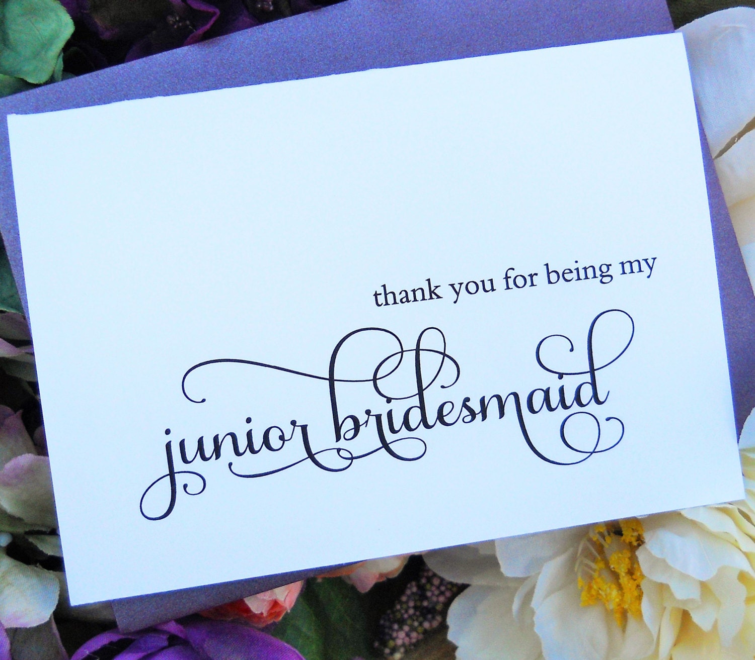 thank you for being my junior bridesmaid card shimmer