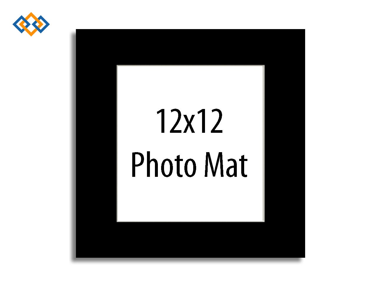 Custom 12x12 Mat WHITE CORE Square Photo Mats by MatboardPlus