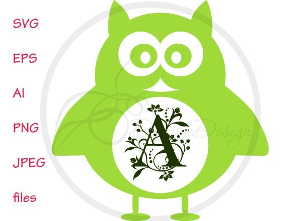 Download SVG Monogram Owl Vector Files Owl Monogram EPS by ...