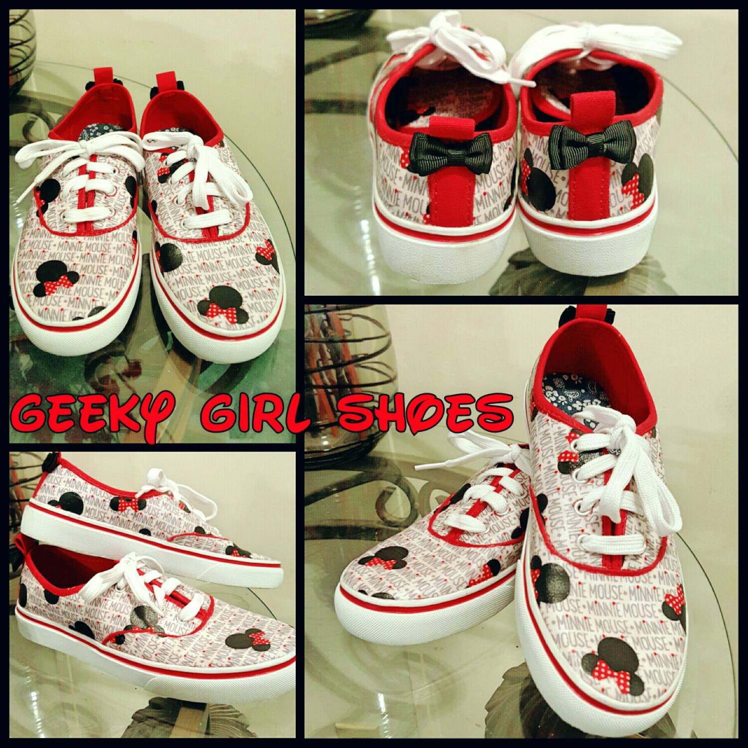 Minnie Mouse shoes by GeekyGirlShoes on Etsy Minnie Mouse shoes by GeekyGirlShoes on Etsy