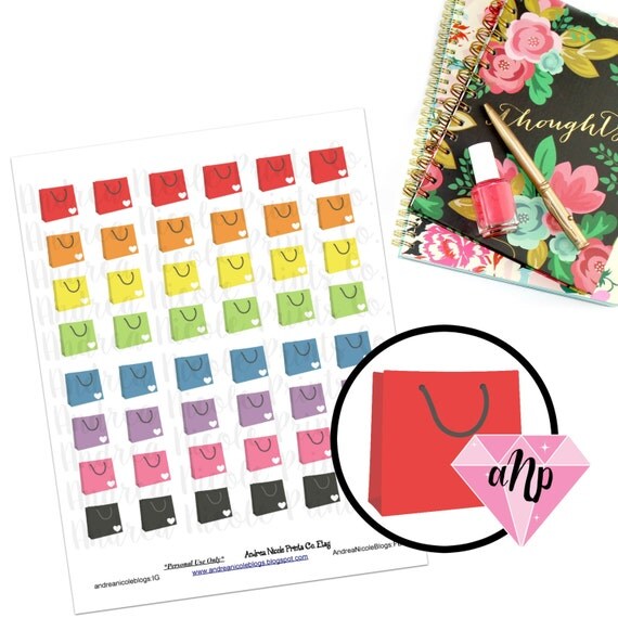 Items similar to Printable Shopping Bag Planner Stickers for ECLP MAMBI