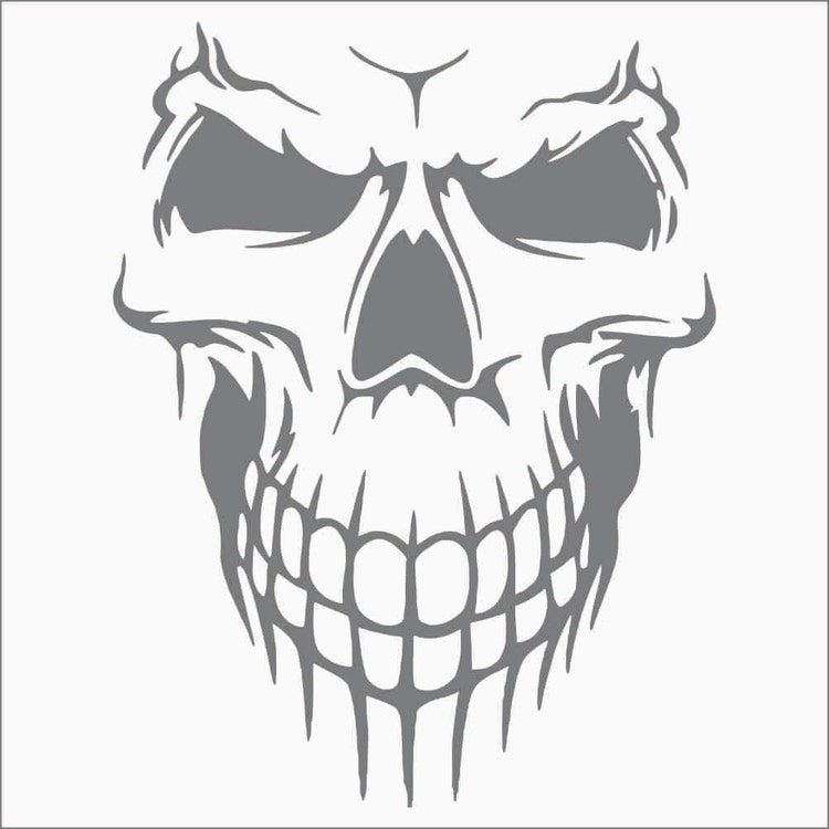 Skull Smile Custom Vinyl Decals / Stickers 2 Pack by TheDecalPlace