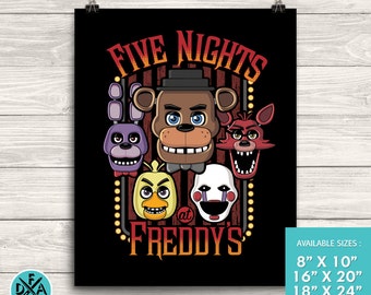 New Five Nights At Freddy's Poster Art Print Matte Finish All Sizes 18"X24"