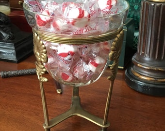 Brass Stand with Glass Bowl