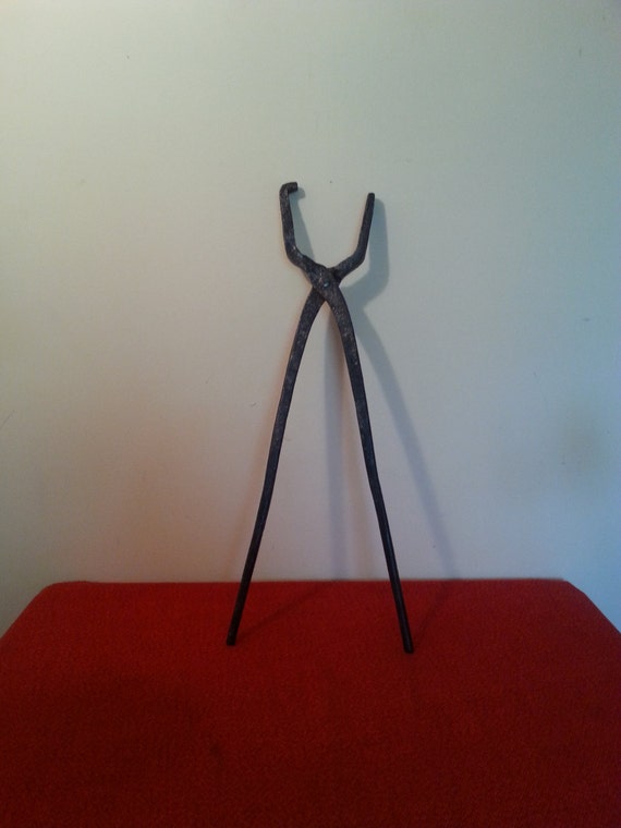 Antique Blacksmith Tongs Medieval Hand Heavy Duty Large
