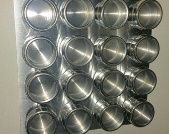 12"x12" Stainless Steel Sheet for Magnetic Spice Racks (Jars and Spoons NOT INCLUDED) Plus 30 Clear Spice Labels and Cooking Magnet