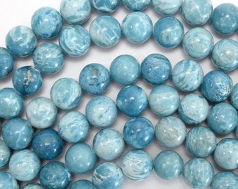 8mm blue larimar quartz round beads 15.5" strand 38007