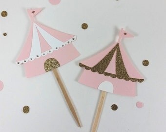 Circus Birthday | Carnival Birthday | Circus Cupcake Toppers | Carnival Cupcake Toppers | Big Top Birthday | Cupcake Toppers