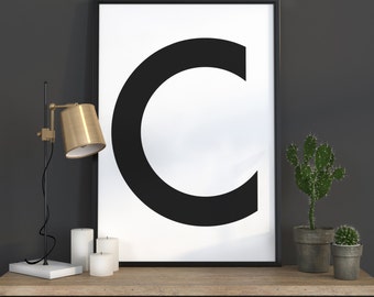 Initial Wall Art initial c wall art | etsy Initial Wall Art initial c wall art | etsy