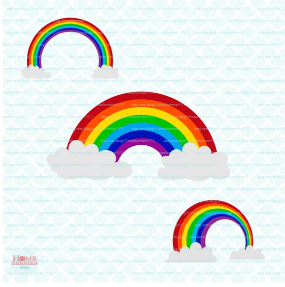 Download Rainbows svg Rainbow svg Rainbow with clouds svg by ...