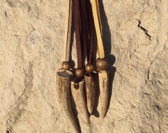 Antler Necklace w/ Deerskin Lace
