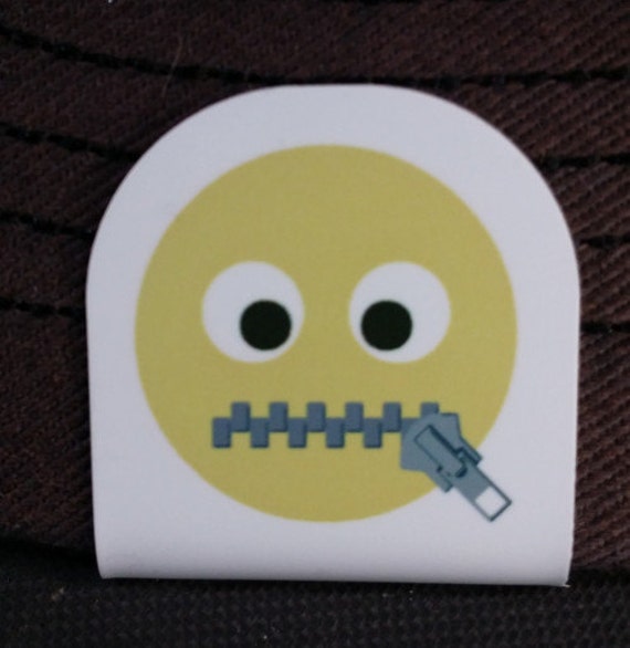 Mouth Shut Zipped emoji Cap Brim Clip by Truckershack on Etsy