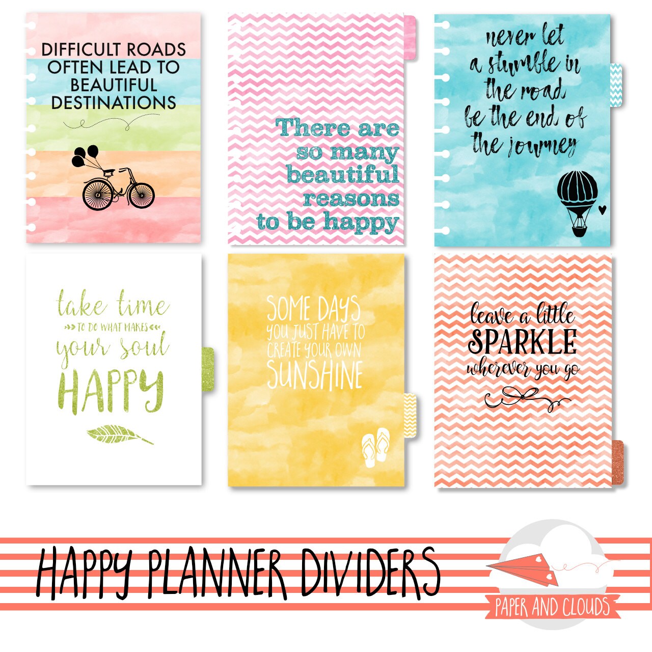 Happy Planner Dashboard and Dividers