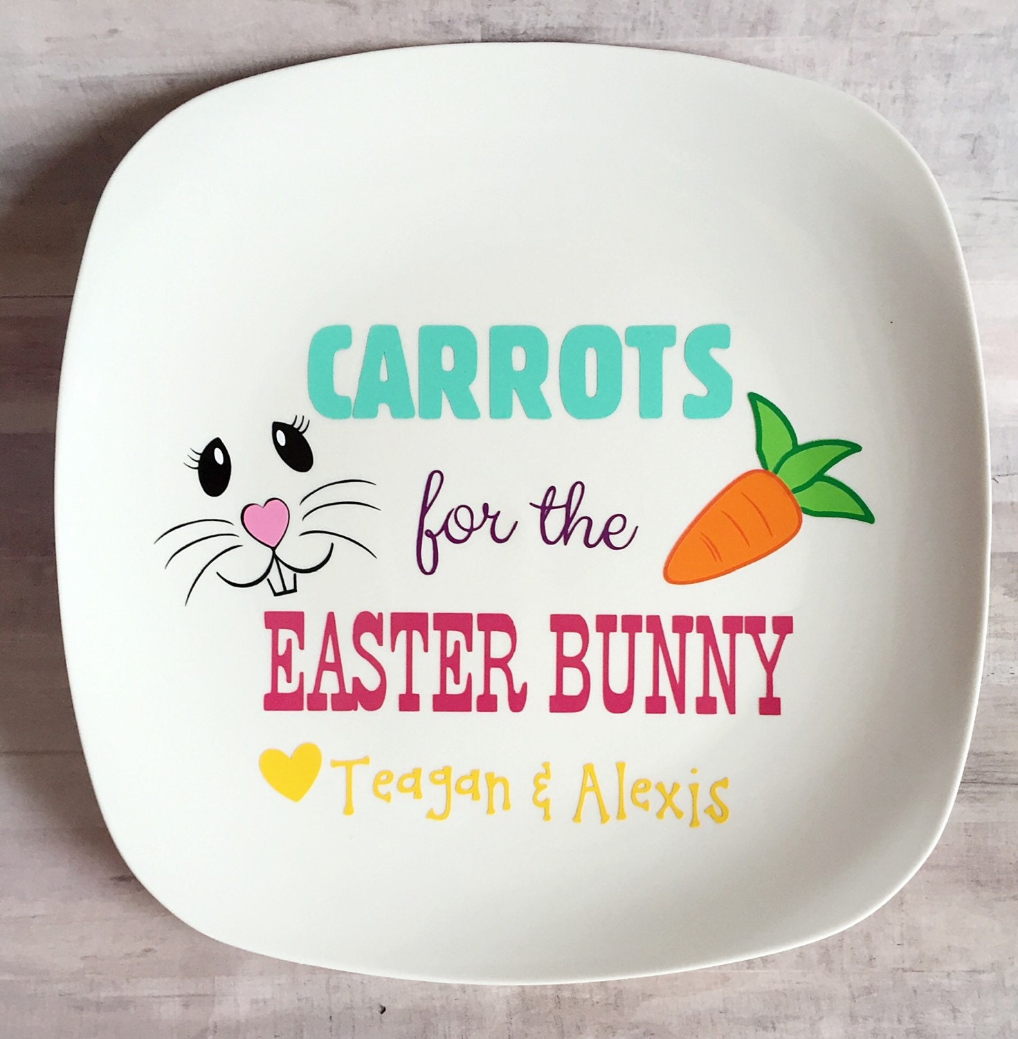 Carrots for the Easter Bunny Personalized Easter Plate
