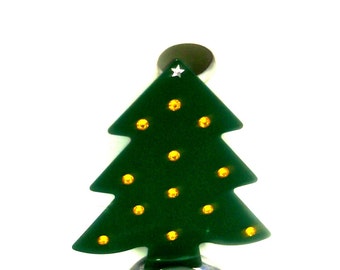 Christmas Tree sink decoration with yellow crystals