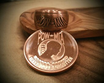 POW/MIA Ring - Hand Forged .999 Pure Copper Coin Ring