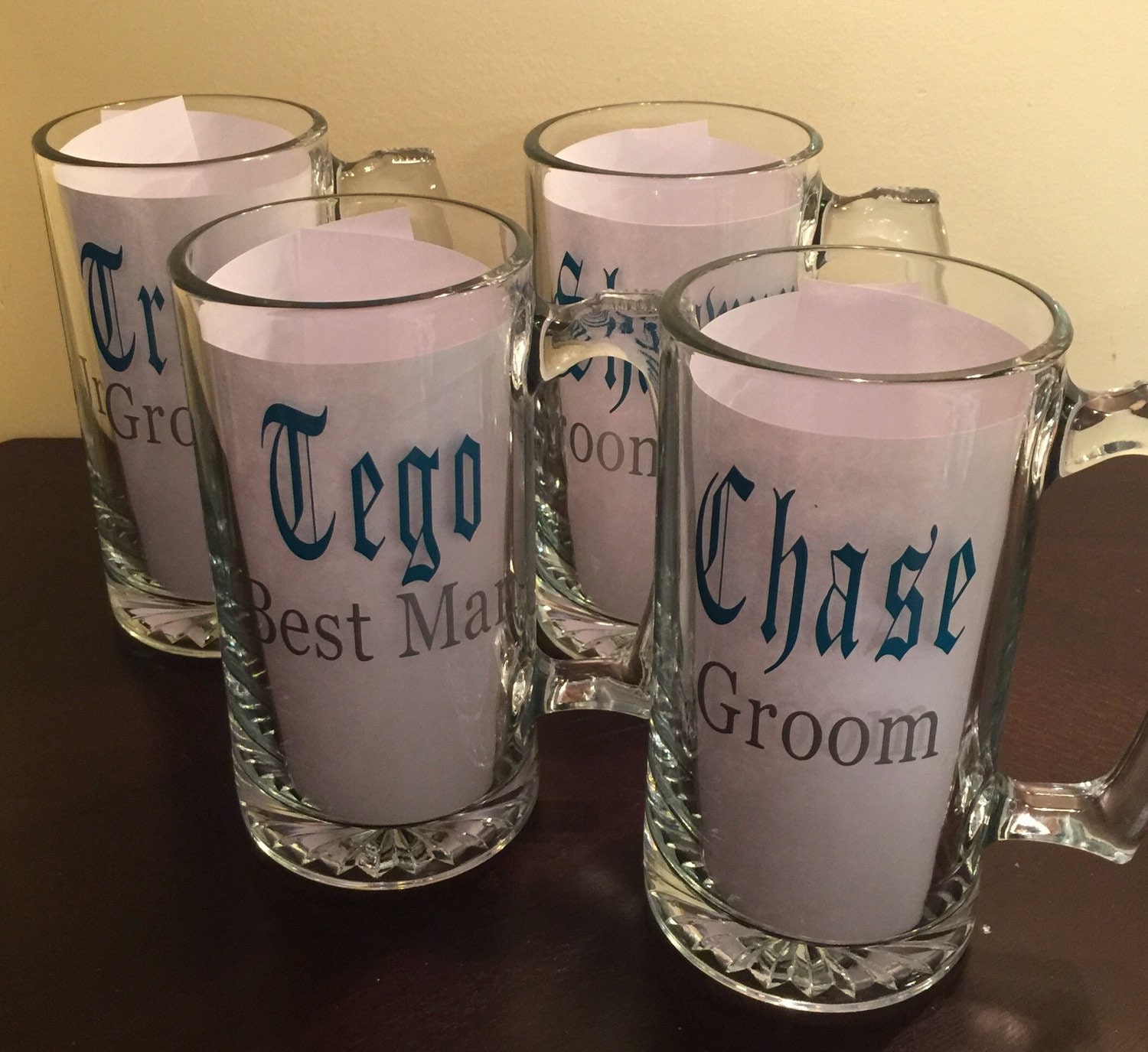 Name and Title Beer Mug Personalized Beer Mug Bridal Party