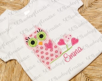 Sweetheart Owl Applique Design