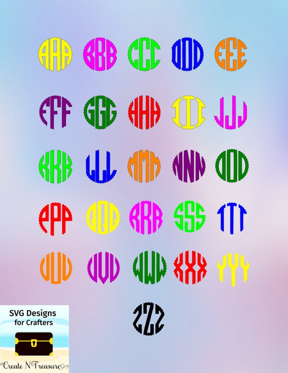 Download Scalloped Circle Monogram SVG. Alphabet cutting files for ...