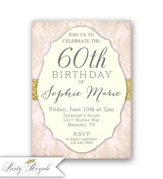 Elegant 60th Birthday Invitations / Women's 60th