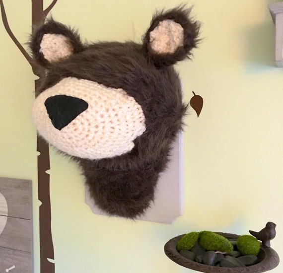 teddy bear head wall mount