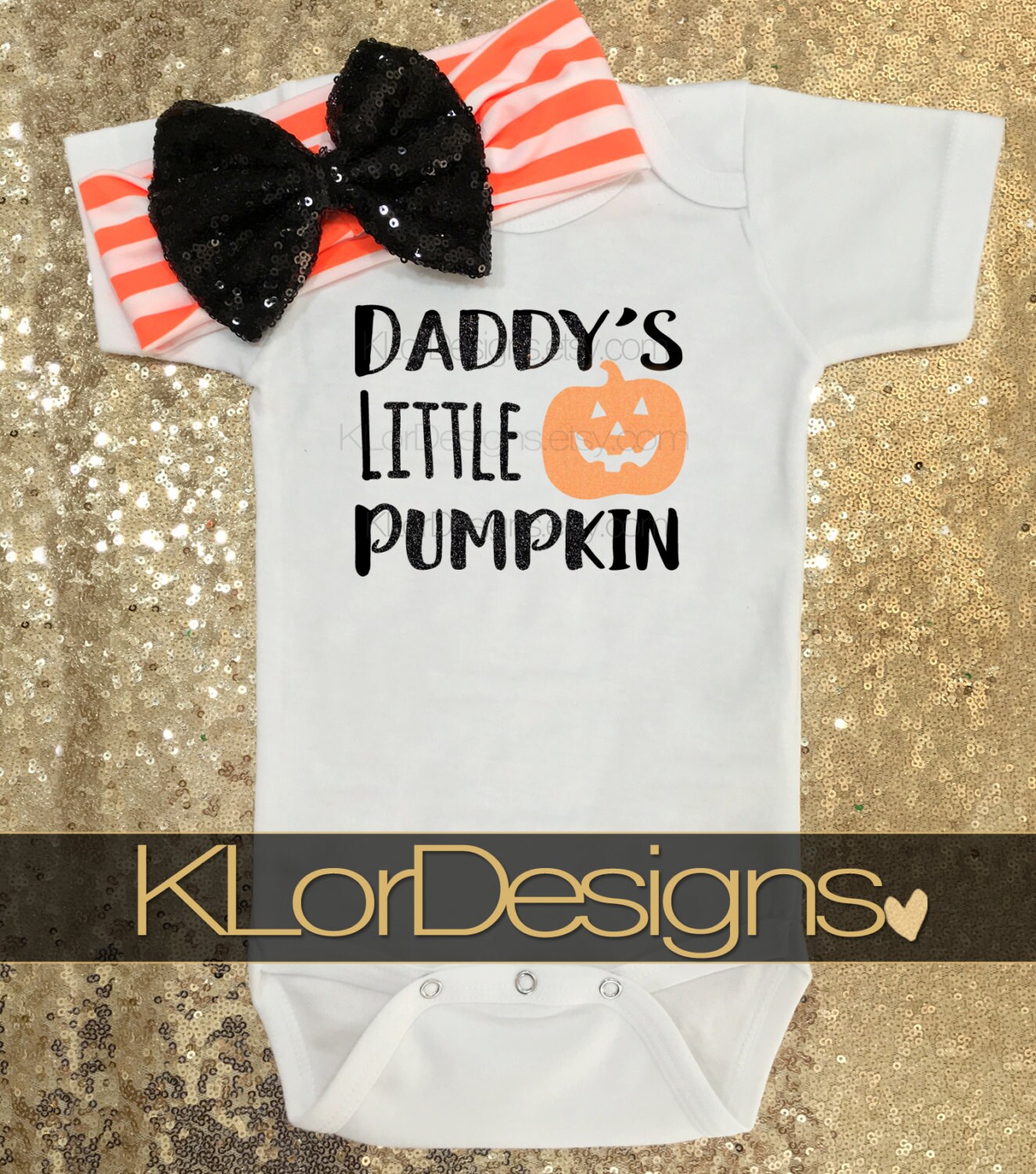 Daddy's Little Pumpkin Onesie Halloween Onesie Baby Girl