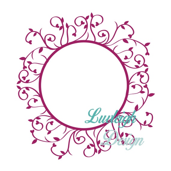 Download Vine Heart Monogram Circle Clipart Download Vector File SVG