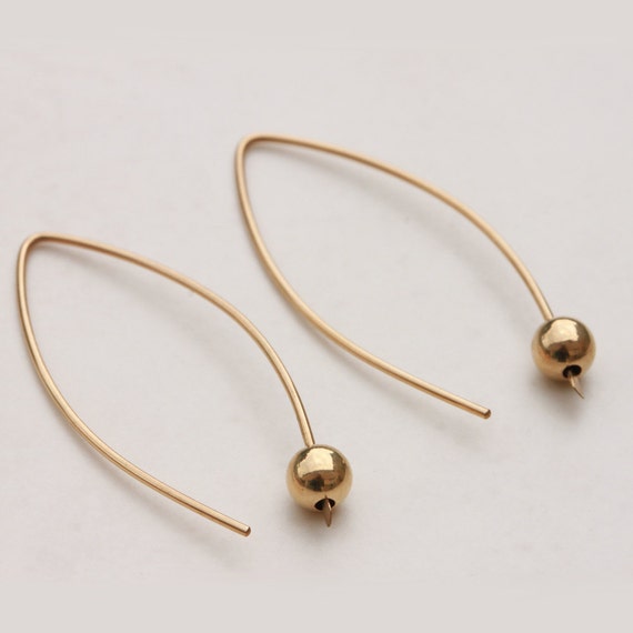 Open Hoop Earrings Minimalist Gold Earrings Ball Earrings