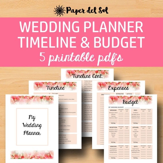 Wedding Planner Printable for Wedding Binder by PaperdelSol