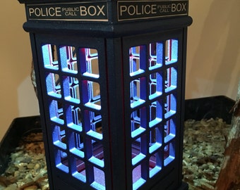 Dr Who tardis inspired lamp, tardis lamp, Dr who lamp, accent lamp, table lamp