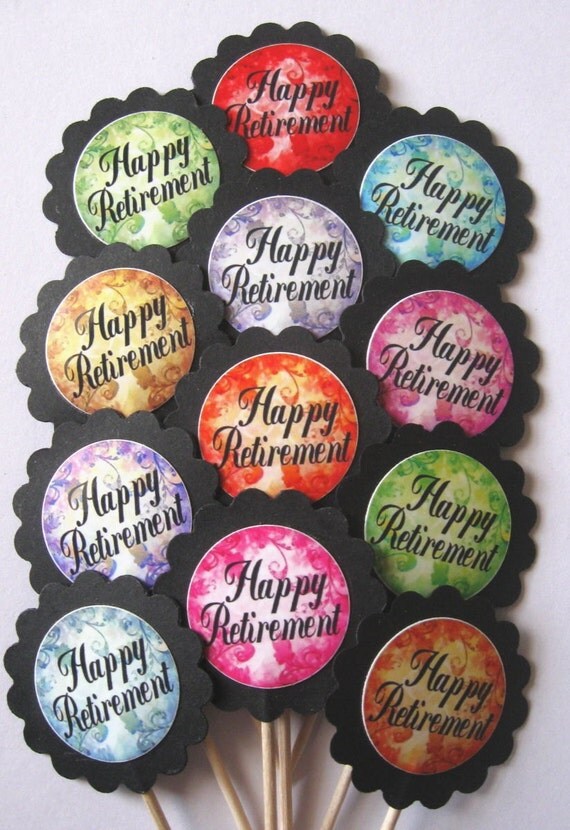 Retirement Cupcake Toppers/Party Picks Item 1255