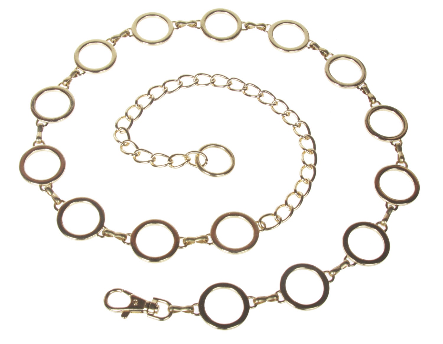 Ladies Metal Circle Chain Belt WY6041