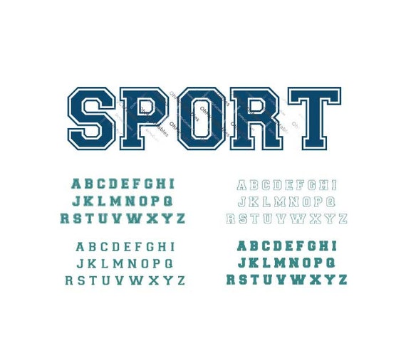 Download Sporty Varsity Font download clipart layered by OhMyCuttables