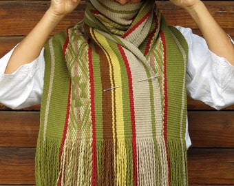 Mapuche design, blanket scarf wool, handwoven textile, couverture, wool shawl, echarpe, bed runner, echarpe natural dyes, handloomed