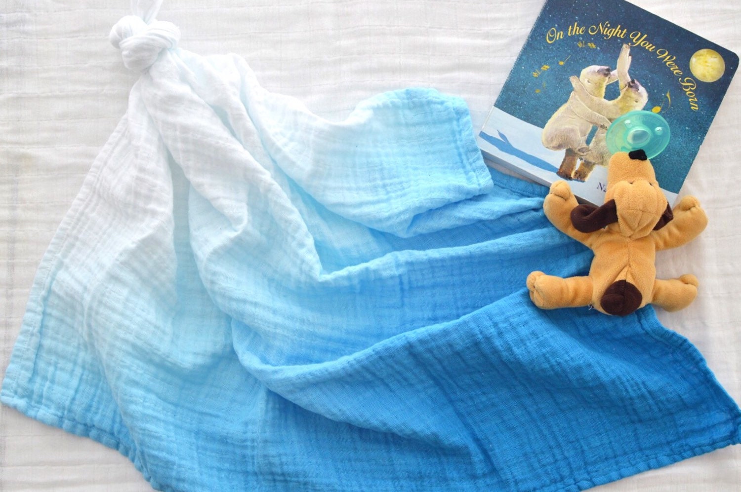 Muslin Baby Security Blanket Hand Dyed Ombre by TheBobbinBelle