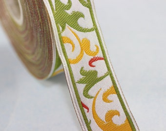 35 mm mix color Jacquard Trims 1.37 inches - Spring Style Jacquard trim - Jacquard ribbons - Spring Embroidered ribbons - Home Decor supply