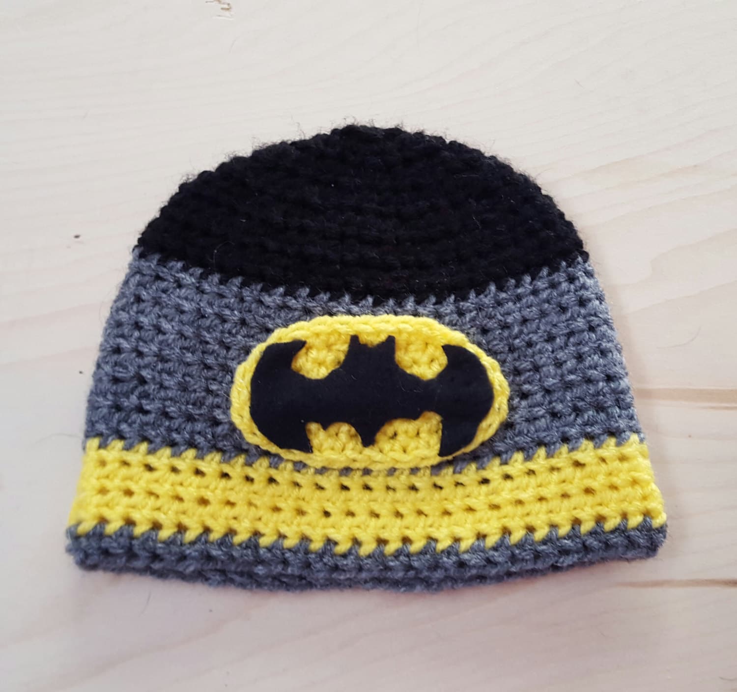 Crocheted Batman Hat 6 to 12 Months