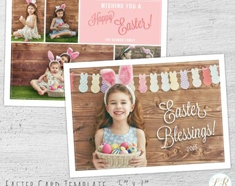 Easter Photo Card, Photoshop Template, Easter Card, Photographer Templates, Photo Card Template, Easter Template, Photography Marketing