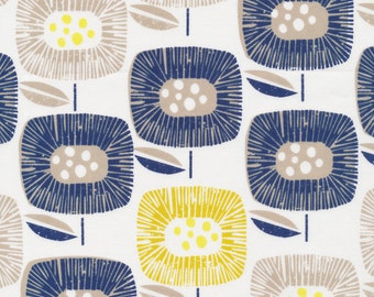 Cloud9 Block Blooms Navy Around the Block by Skinny LaMinx Organic Quilting Cotton