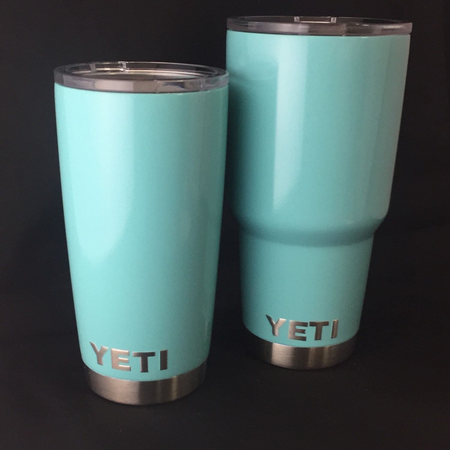 Sea Foam Tiffany Blue Powder Coated Yeti by SmallBatchCustoms