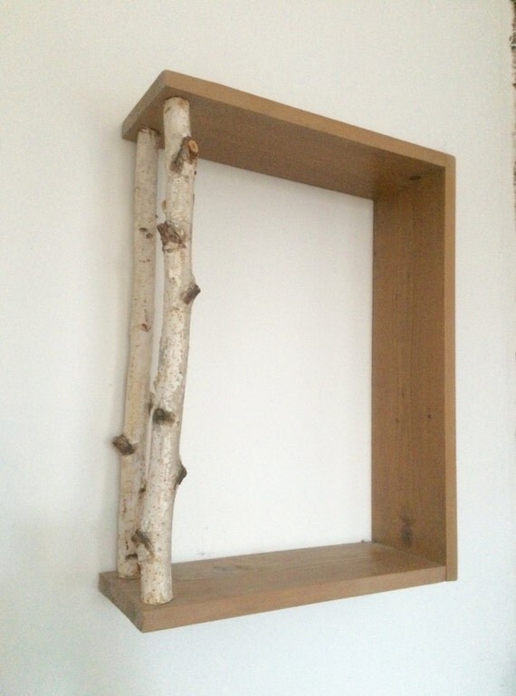 Rustic Floating Birch Wood Shelf Birch Wood Decor Rustic