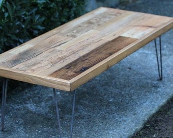 Reclaimed Wood Coffee Table on Hairpin Legs