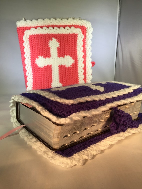 Items similar to Crochet Bible Cover, Crochet Carrying Case, Crochet