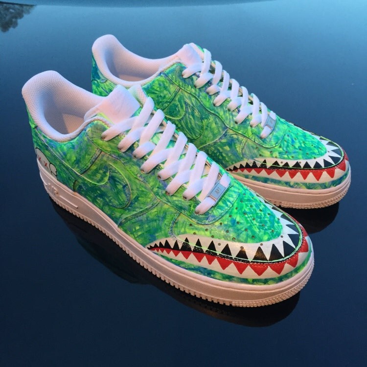 Bape X Kaws >> Custom Nike Air Force 1 Low Bape Shark x Kaws by 2nicecustoms Bape X Kaws >> Custom Nike Air Force 1 Low Bape Shark x Kaws by 2nicecustoms