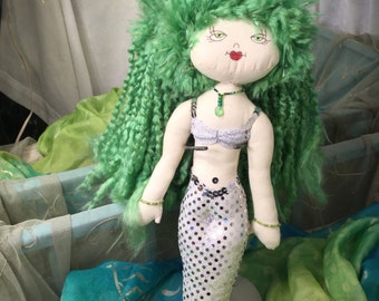 Art doll, mermaid for display/ adults